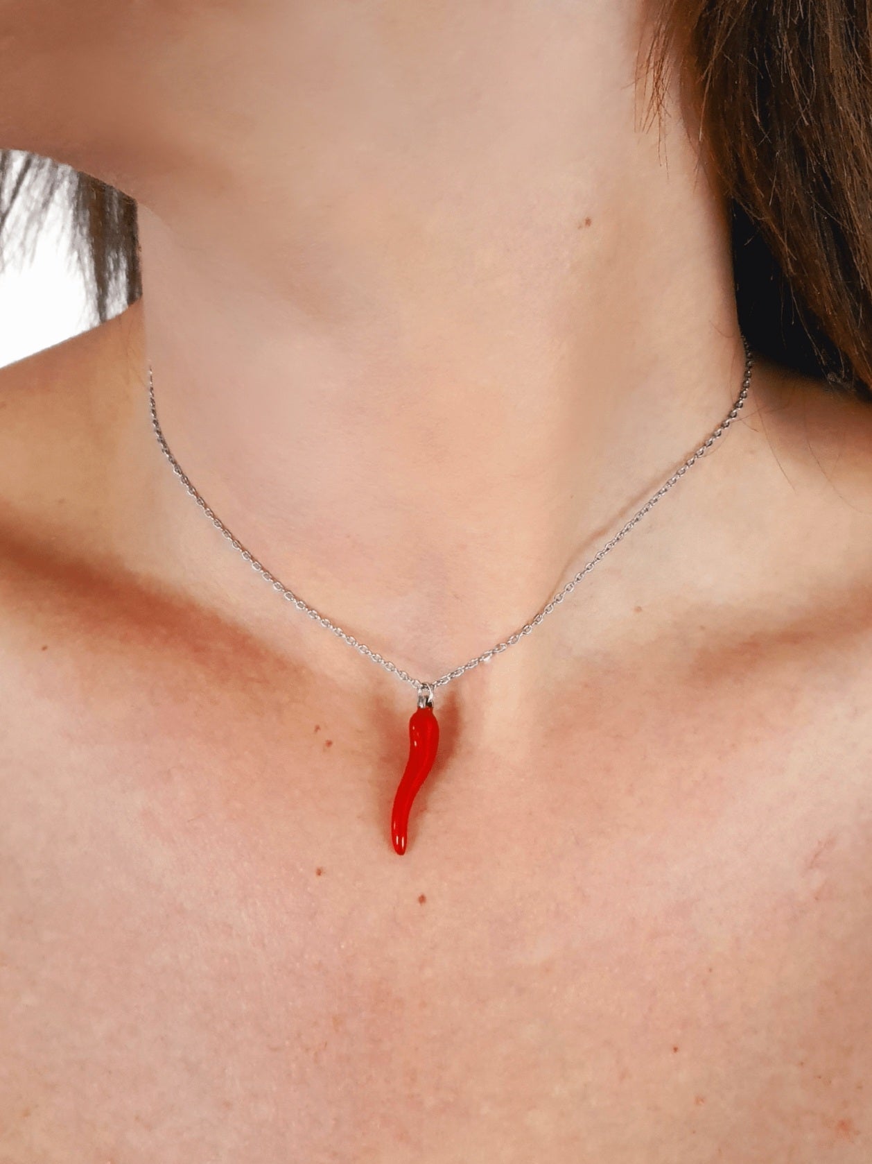 Collana "Corno Smaltato" Silver - 333HOPE333