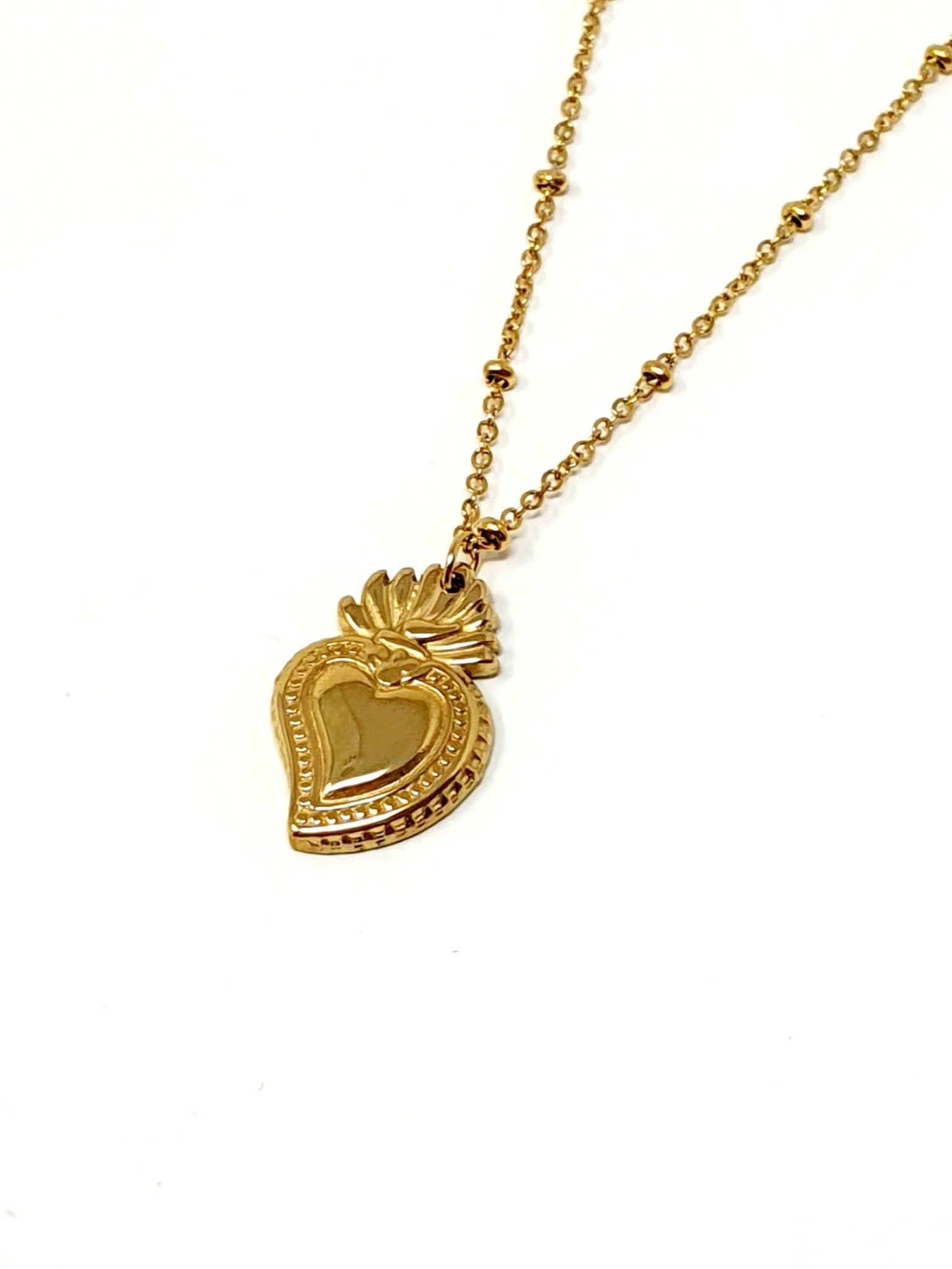 Enrico Coveri Bracciale Donna Cuore Sacro,Braccialetto Gold in Acciaio Dorato Pendenti e Perline Enrico Coveri Bracciale Donna Cuore Sacro,Braccialetto Gold in Acciaio Dorato Pendenti e Perline