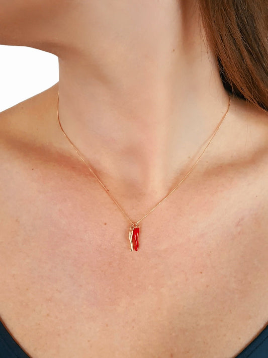 Collana "Doppio Cornetto" Gold - 333HOPE333