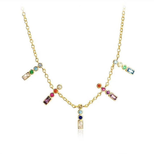 Collana girocollo “Dubai” placcata in oro 18kt con pietre multicolor - 333HOPE333