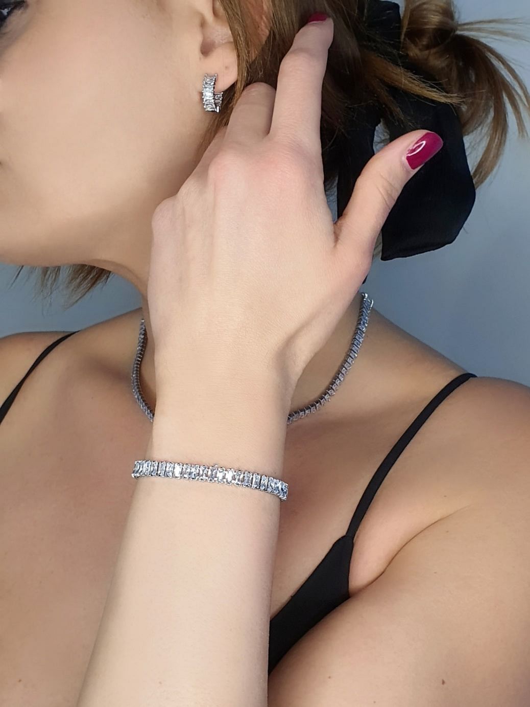 Collana girocollo tennis "Royalty" silver - 333HOPE333