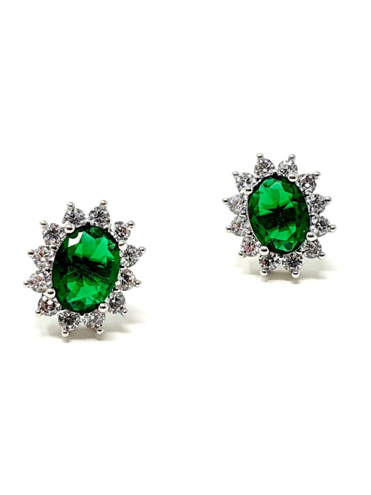 Coppia di lobetti "Kate" Silver & Smeraldo - 333HOPE333