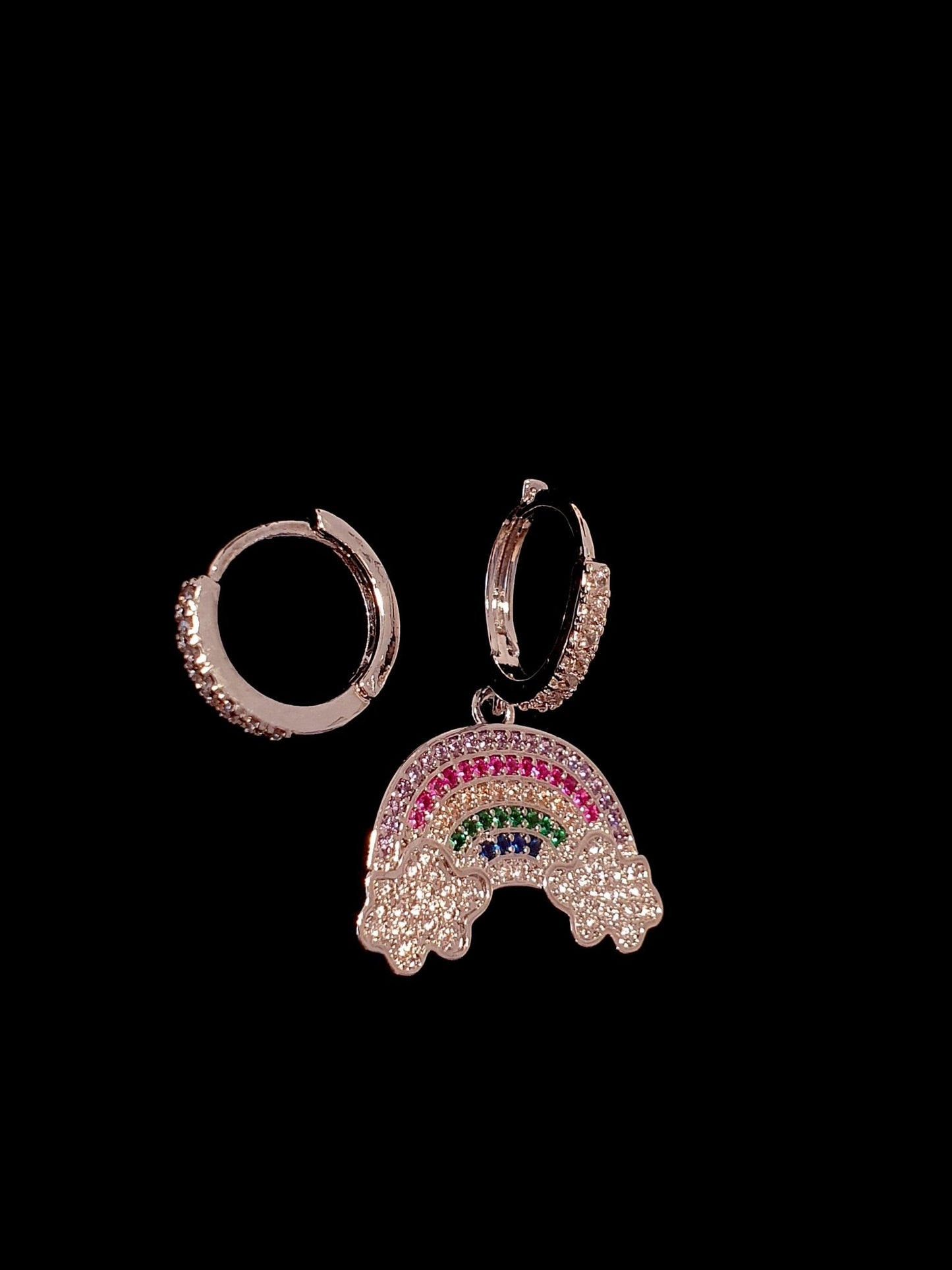 Coppia di mini hoops “Arcobaleno” silver - 333HOPE333
