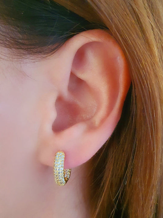 Coppia di mini hoops “Paris” Gold - 333HOPE333