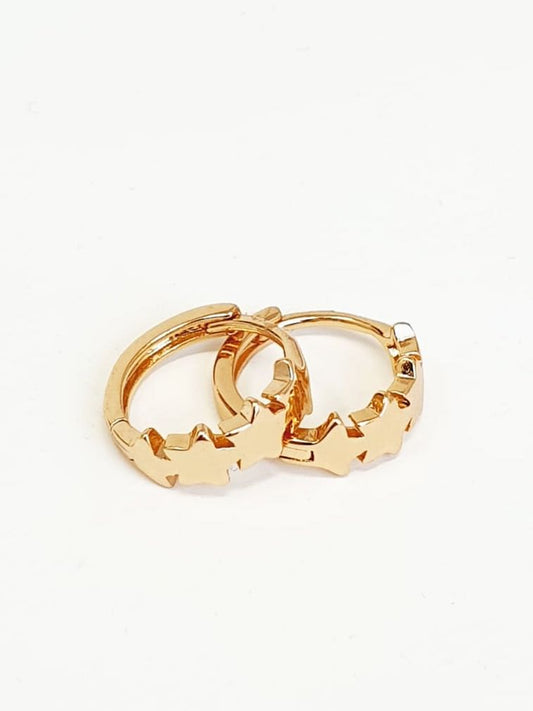 Coppia di mini hoops “Scia di stelle" gold - 333HOPE333
