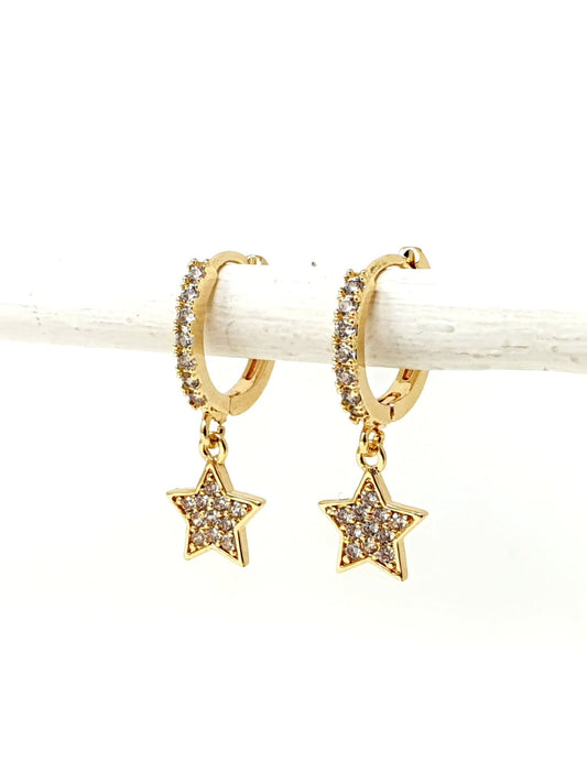 Coppia di mini hoops “Shining Star” Gold - 333HOPE333