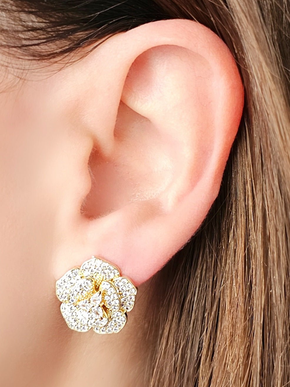 Coppia di Orecchini "Camelia Big" Gold - 333HOPE333