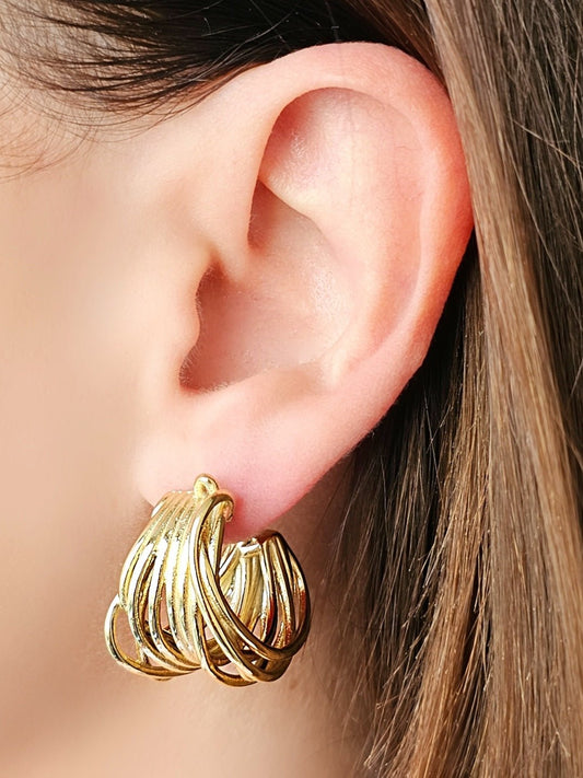 Coppia di Orecchini "Metal Wire" Gold - 333HOPE333