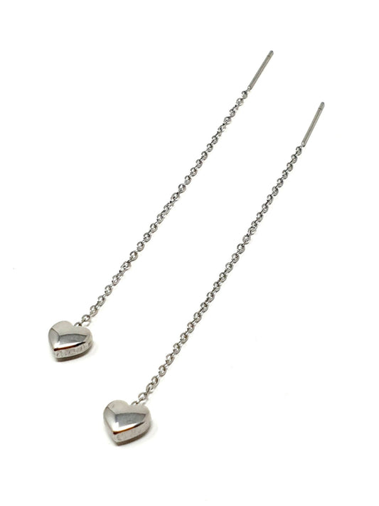 Coppia di orecchini saliscendi "Heart" Silver - 333HOPE333