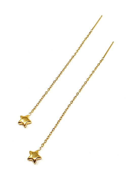 Coppia di orecchini saliscendi "Star" Gold - 333HOPE333