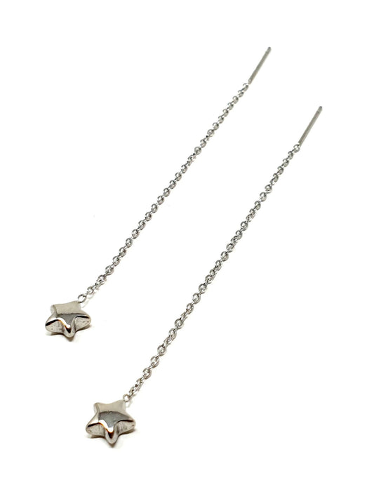 Coppia di orecchini saliscendi "Star" Silver - 333HOPE333