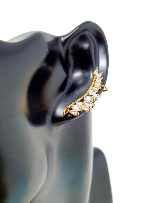 Coppia ear climbers “Rowan” gold - 333HOPE333