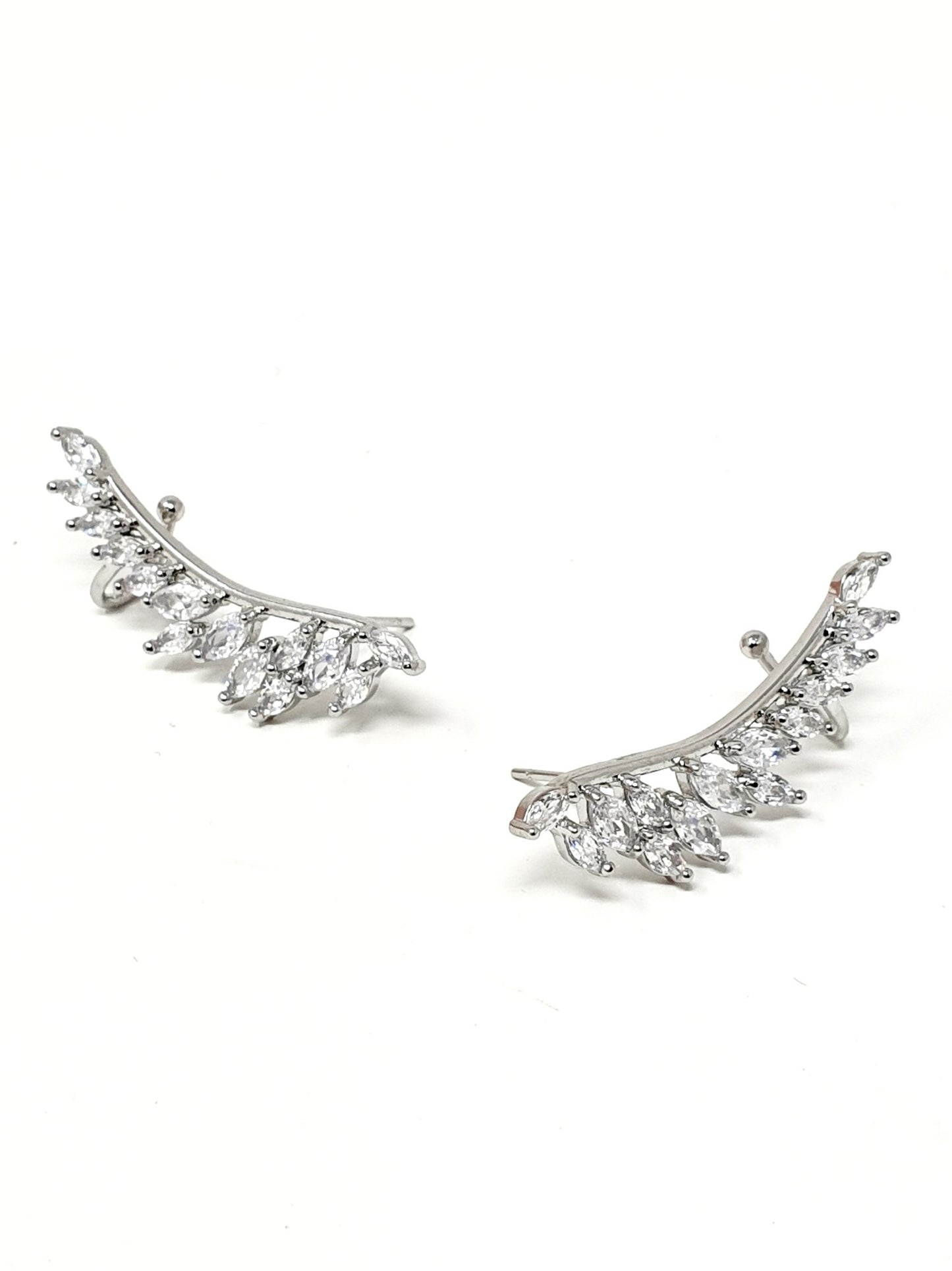 Coppia ear climbers “Rowan” silver - 333HOPE333