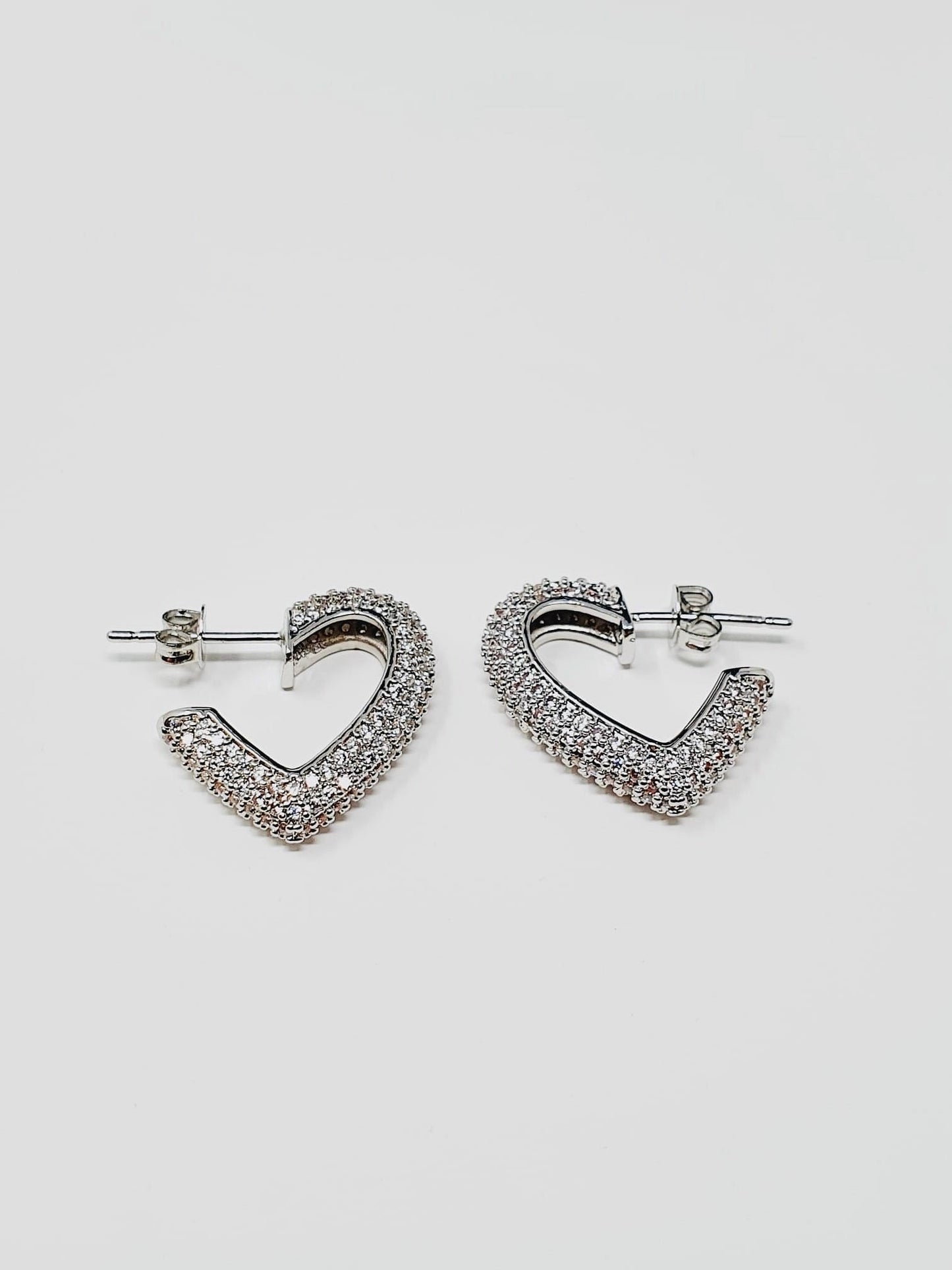 Coppia orecchini “Shining Heart” Silver - 333HOPE333