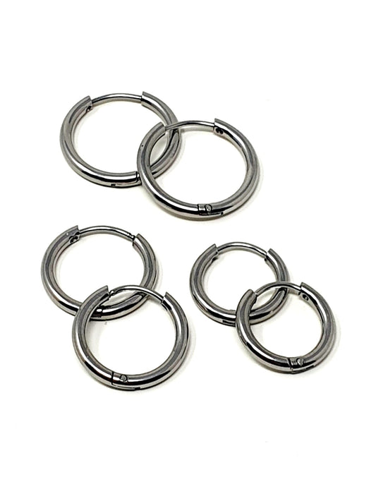 Set di 6 mini hoops “Basic" Silver - 333HOPE333