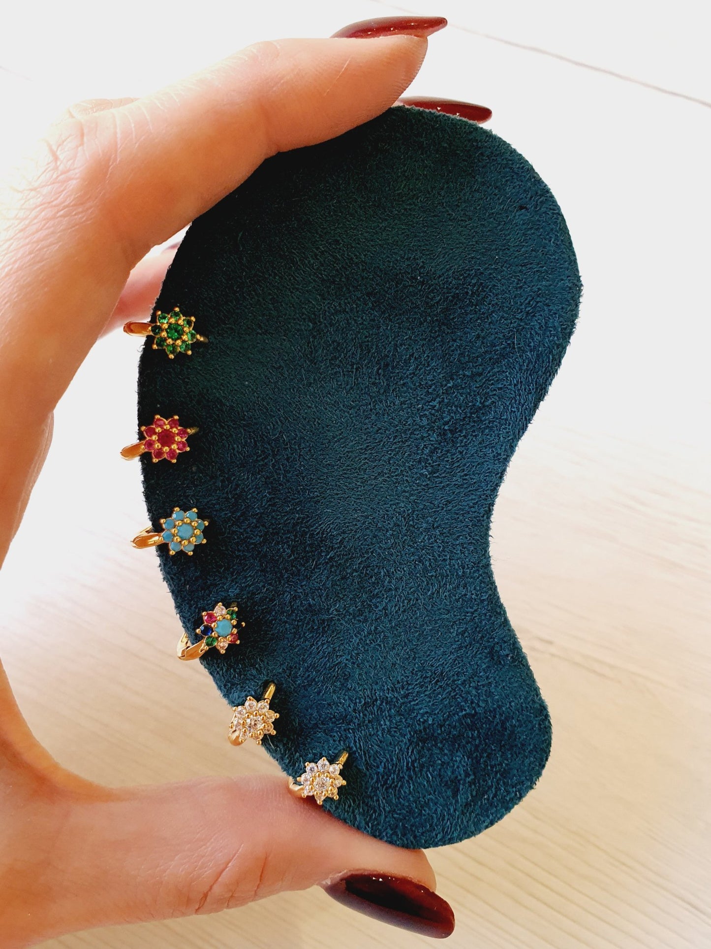 Set di 6 Mini Hoops āFlowers" Gold - 333HOPE333