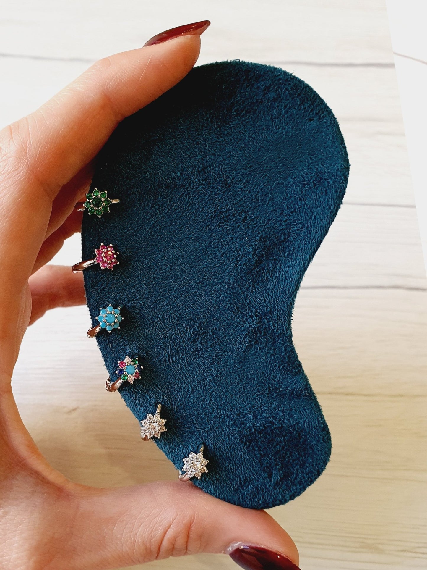 Set di 6 Mini Hoops āFlowers" Silver - 333HOPE333