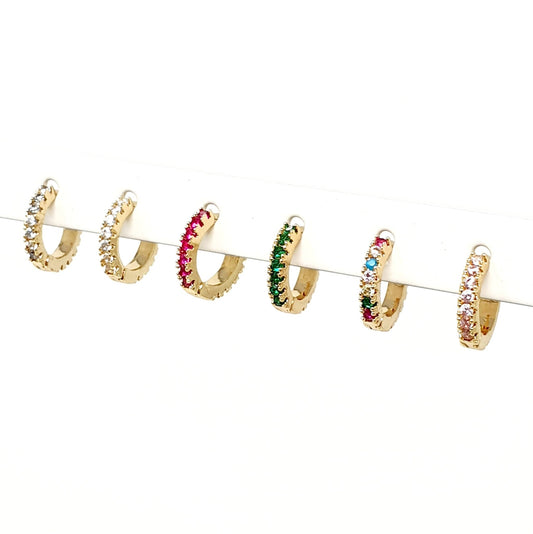 Set di 6 mini hoops “Zahara" gold multicolor - 333HOPE333