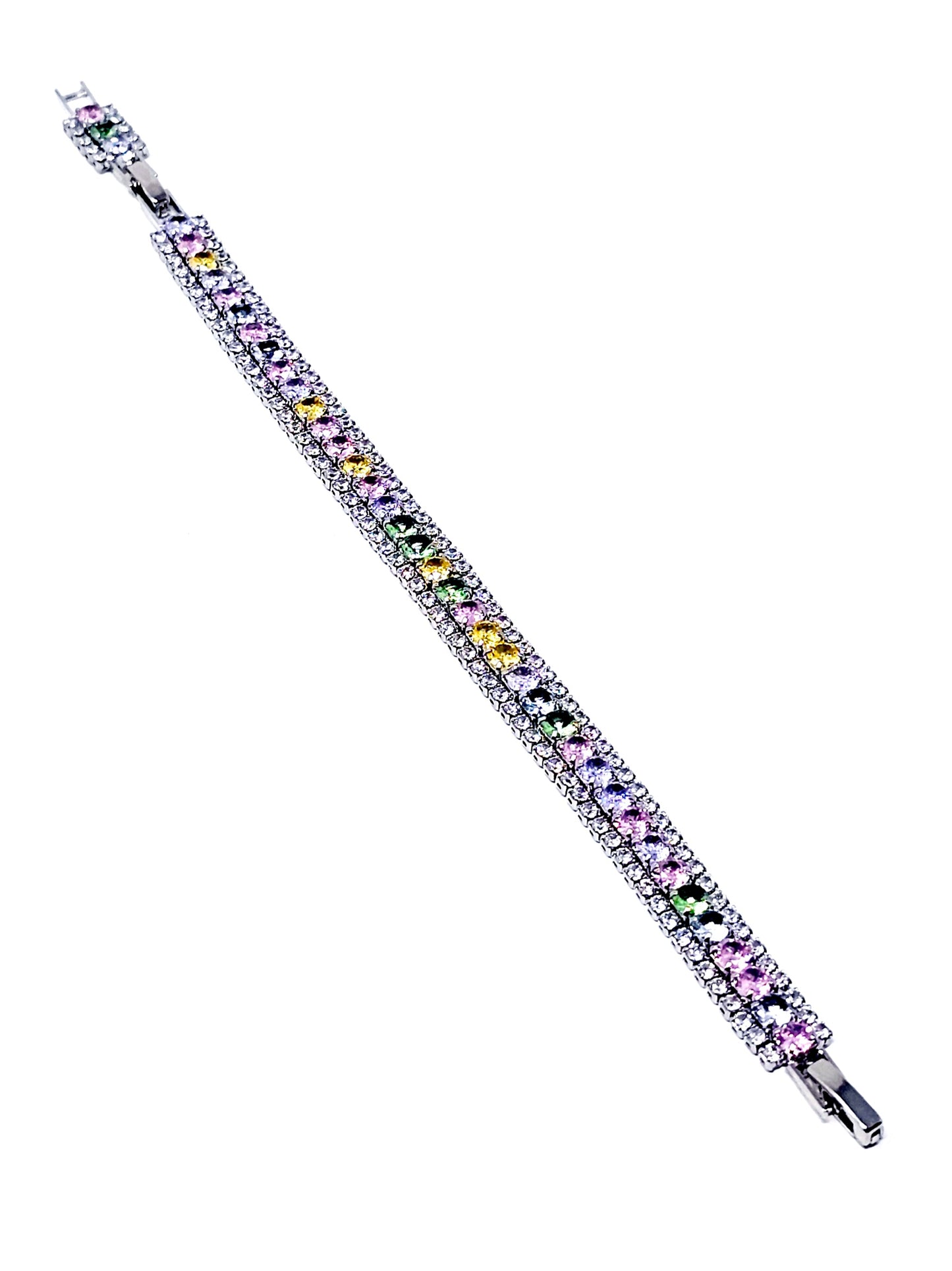 Bracciale Tennis "Infinity" Silver con Pietre Pastel Colors