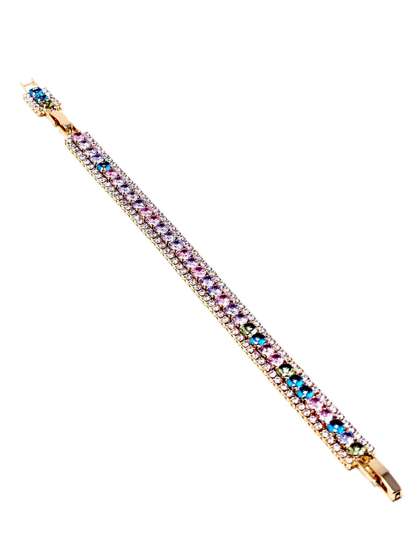 Bracciale Tennis "Infinity" Gold con Pietre Pastel Colors