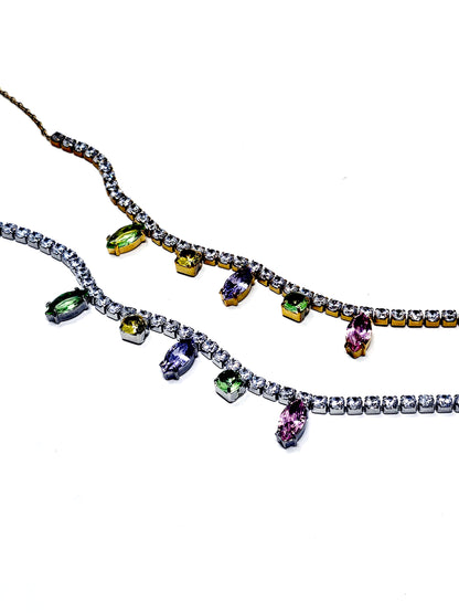 Collana Girocollo "July" Gold o Silver con Pietre Pastel Colors