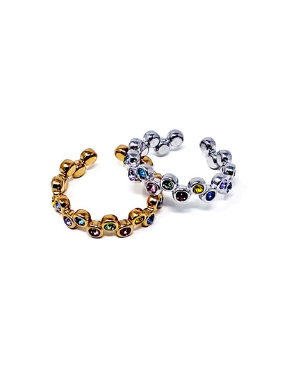 Anello Regolabile "Joy" Gold o Silver con Pietre Multicolor