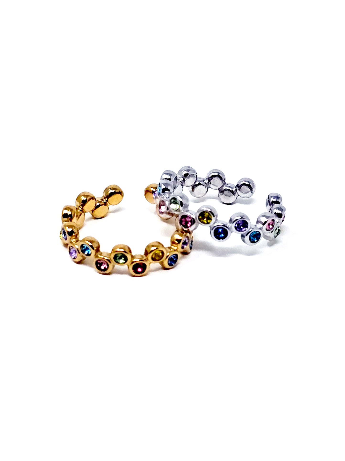 Anello Regolabile "Joy" Gold o Silver con Pietre Multicolor