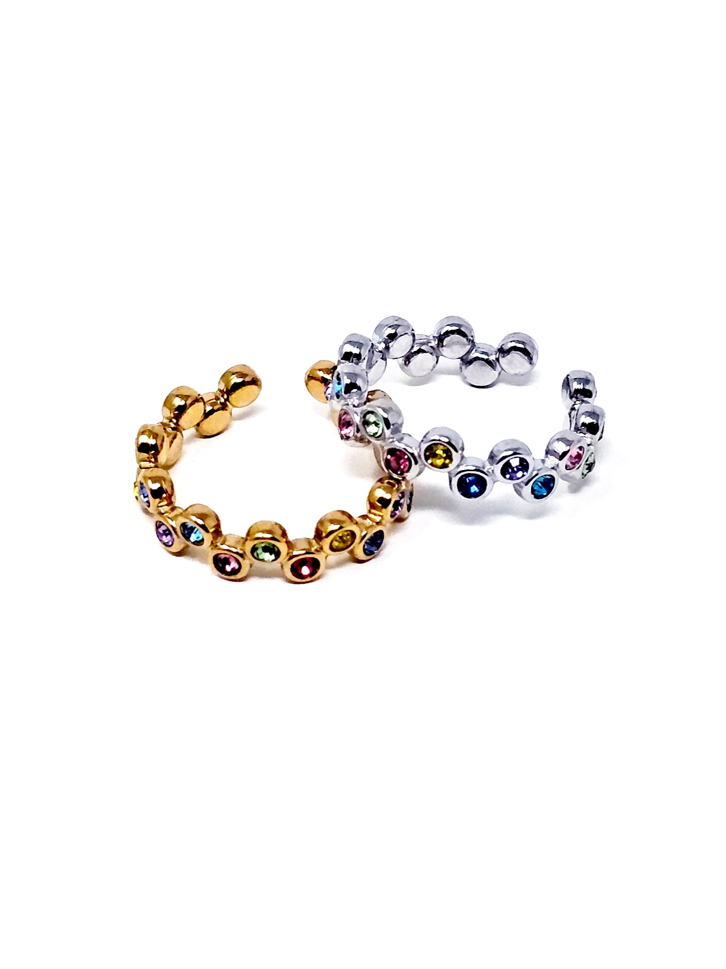 Anello Regolabile "Joy" Gold o Silver con Pietre Multicolor