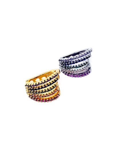 Ear Cuff "Sofy" Gold o Silver con Pietre Multicolor