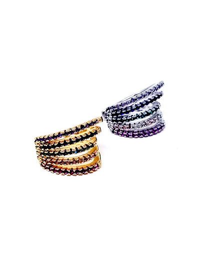 Ear Cuff "Sofy" Gold o Silver con Pietre Multicolor