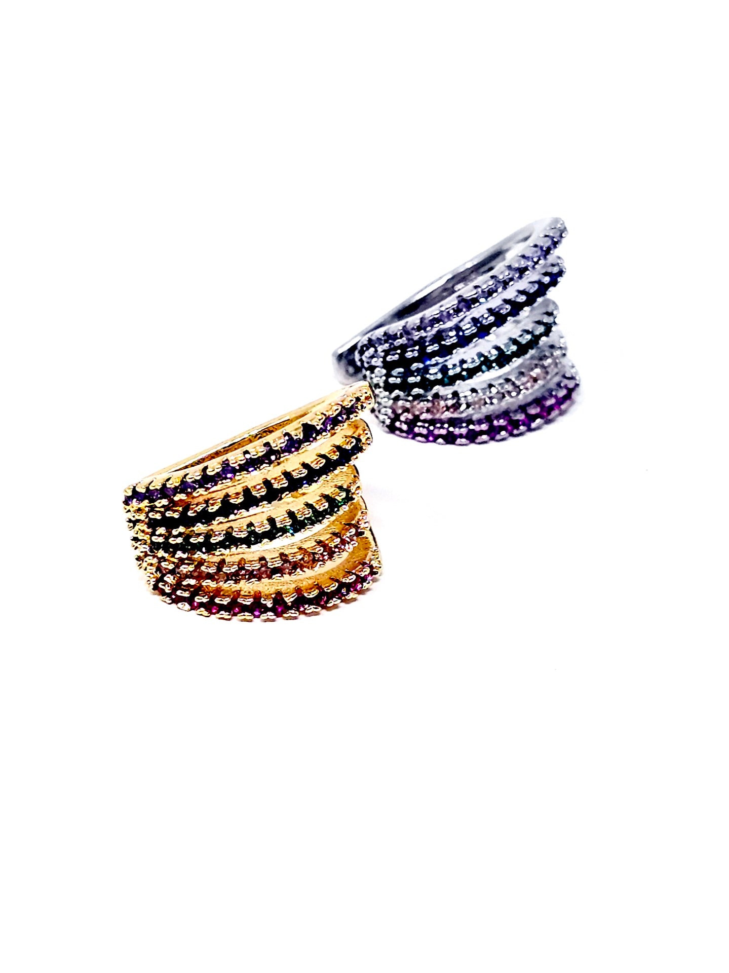 Ear Cuff "Sofy" Gold o Silver con Pietre Multicolor