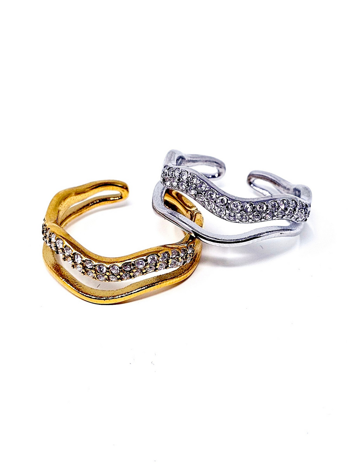 Anello Regolabile "Doppia Onda" Gold o Silver