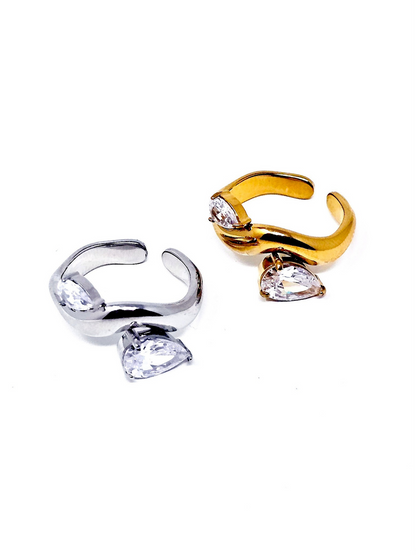 Anello Regolabile "Doppia Goccia" Gold o Silver