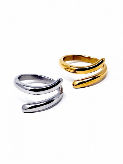 Anello  Regolabile "Virgola" Gold o Silver