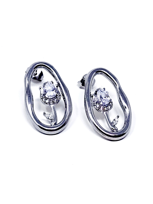 Coppia di Orecchini "Tulipano Light" Silver