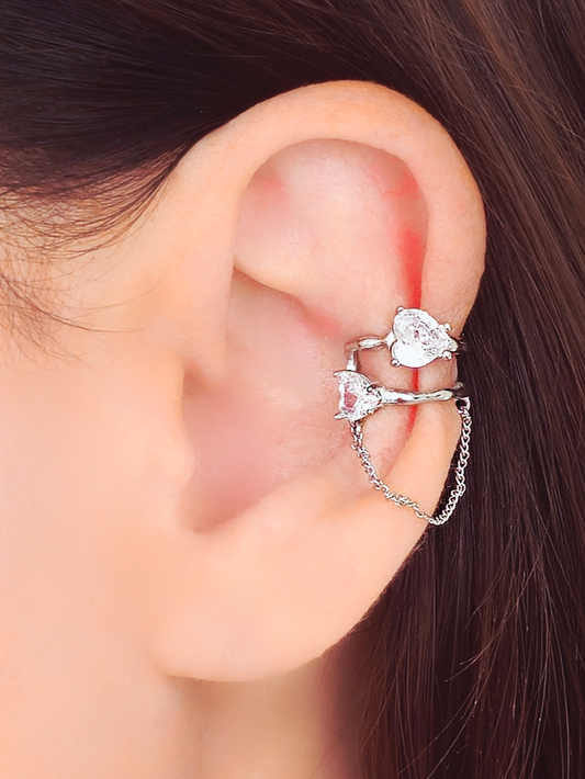 Ear Cuff "Catena Love" Silver