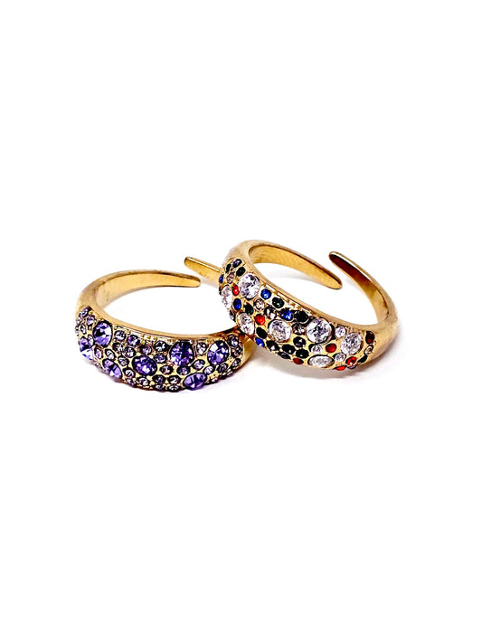 Anello Regolabile "Artemide" Gold con Pietre Color Ametista o Vintage Colors - 333HOPE333