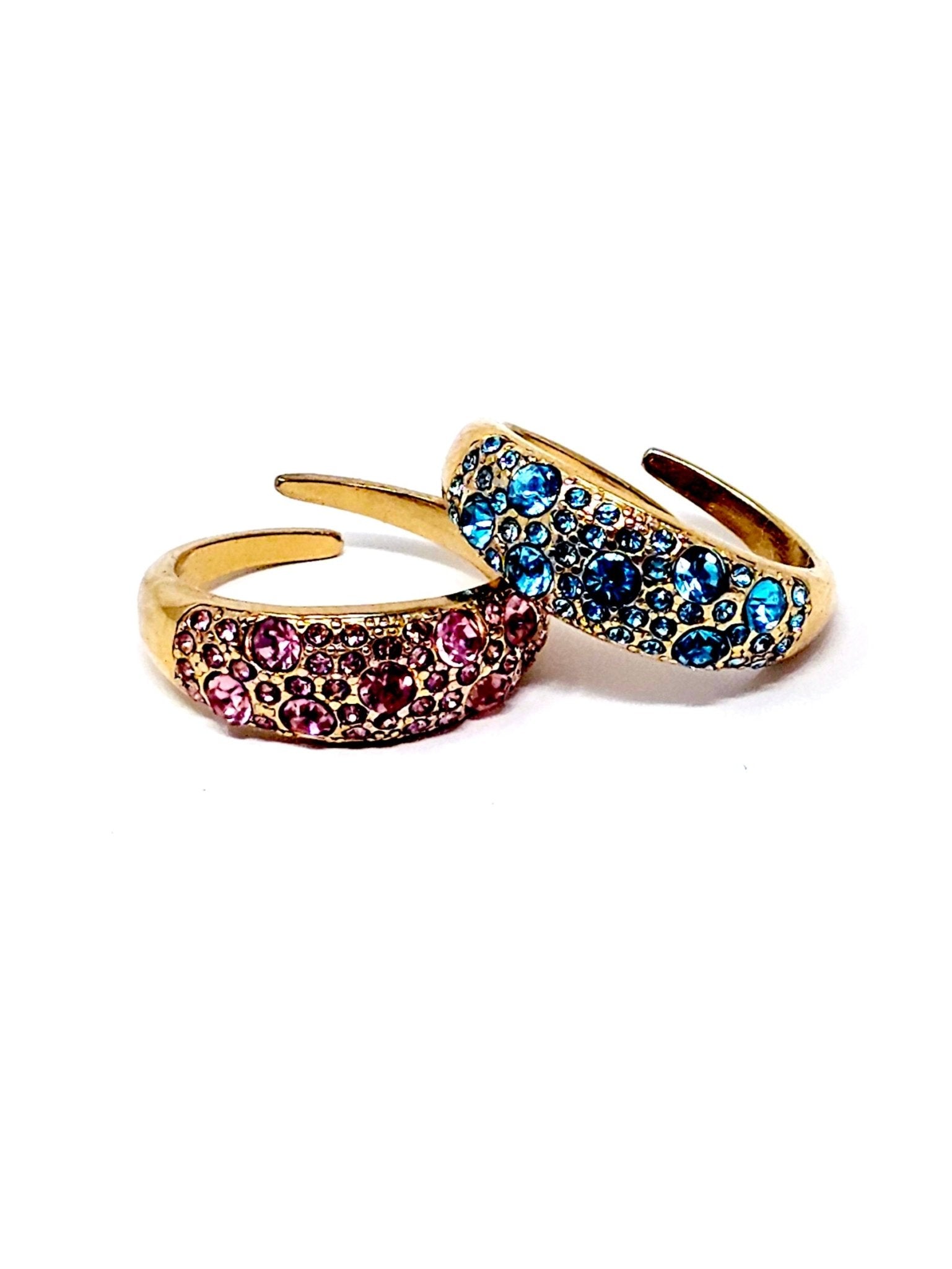 Anello Regolabile "Artemide" Gold con Pietre Color Quarzo Rosa o Acquamarina - 333HOPE333
