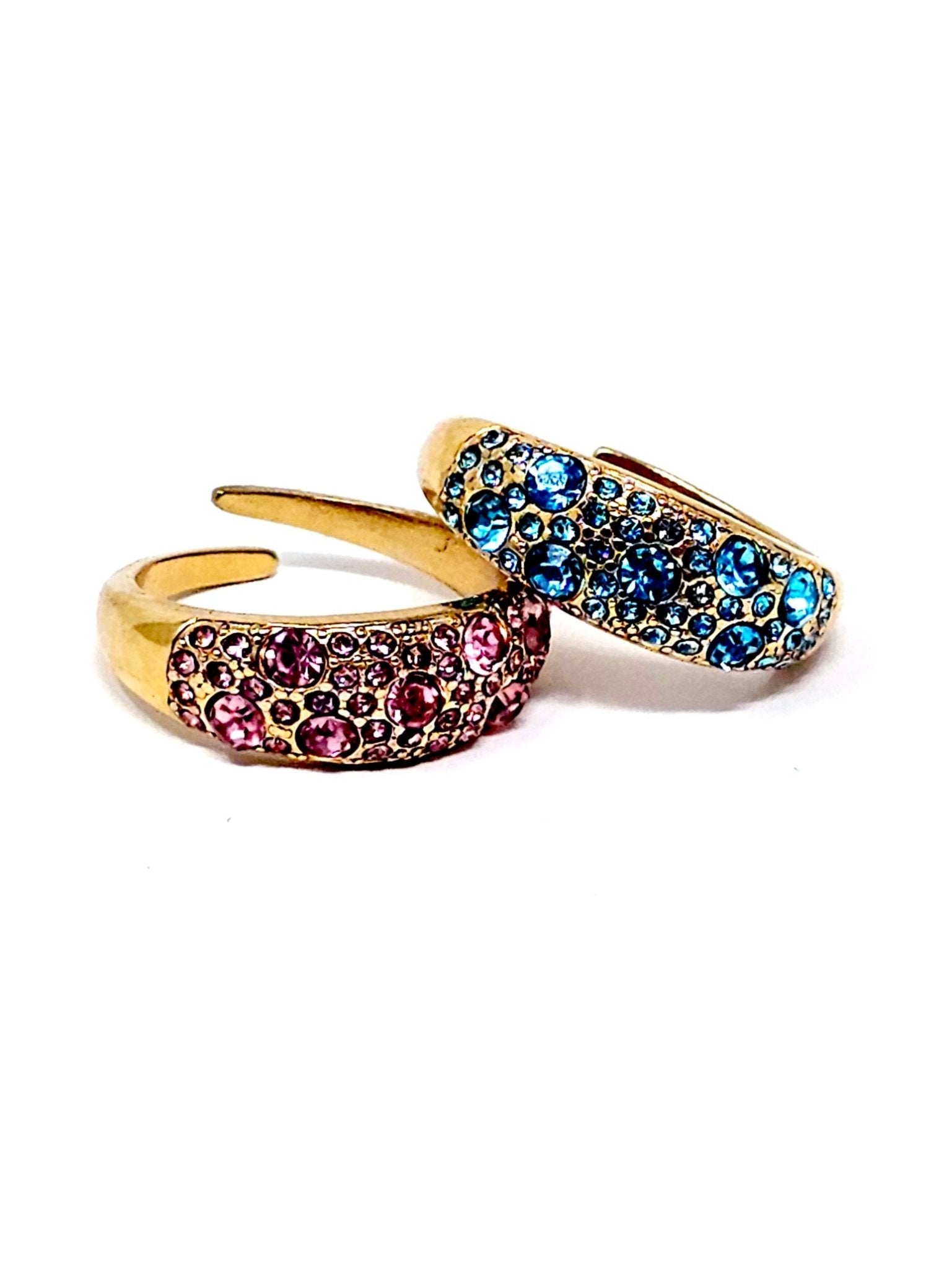 Anello Regolabile "Artemide" Gold con Pietre Color Quarzo Rosa o Acquamarina - 333HOPE333