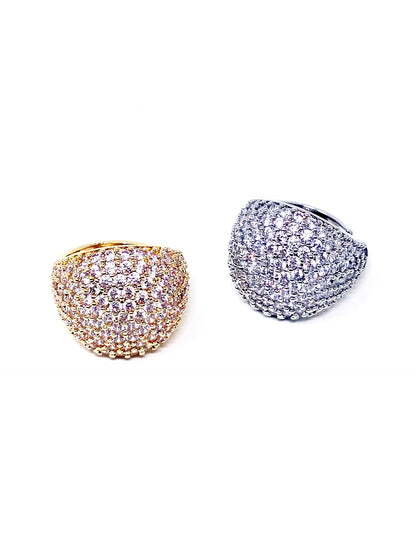 Anello Regolabile "Bubble Pavé" Gold o Silver - 333HOPE333