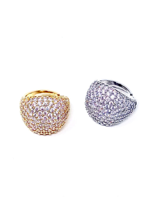 Anello Regolabile "Bubble Pavé" Gold o Silver - 333HOPE333