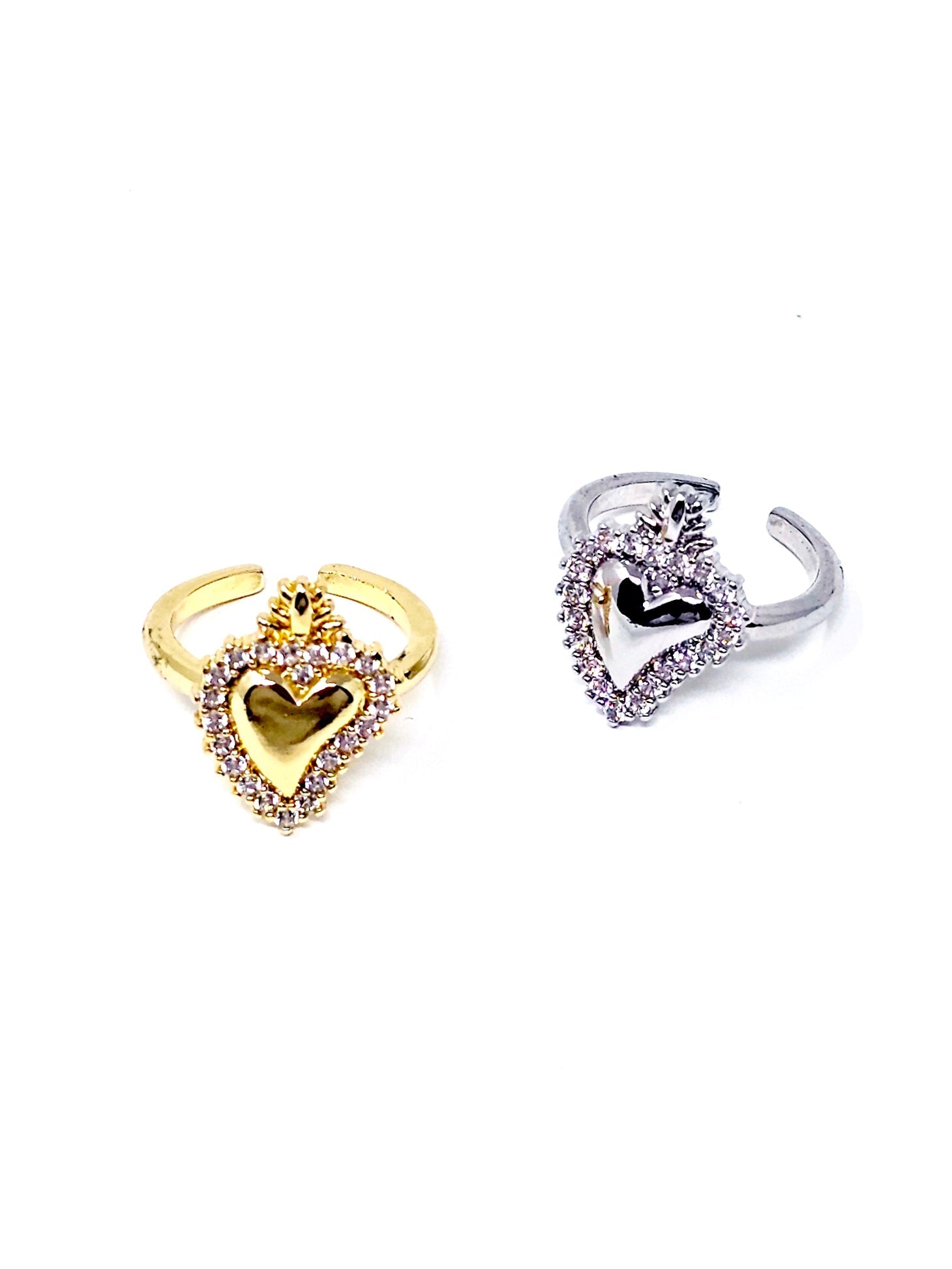 Anello Regolabile "Cuore Sacro Pavé" Gold o Silver - 333HOPE333