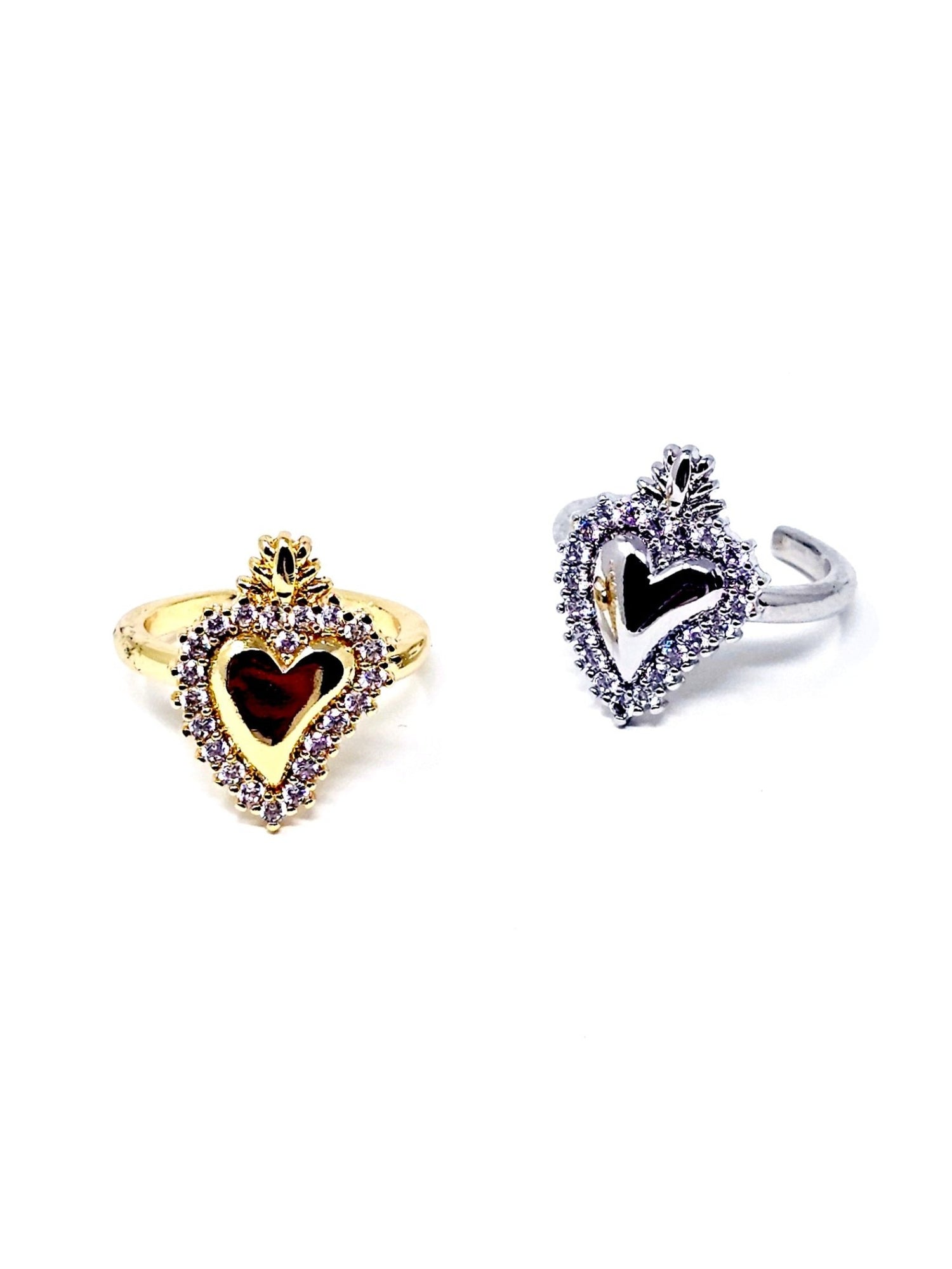 Anello Regolabile "Cuore Sacro Pavé" Gold o Silver - 333HOPE333