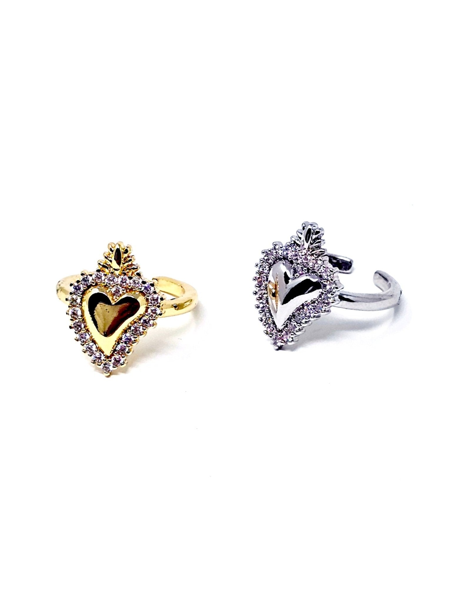 Anello Regolabile "Cuore Sacro Pavé" Gold o Silver - 333HOPE333