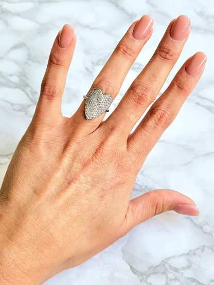 Anello Regolabile "Cuore Slim Pavé" Gold o Silver - 333HOPE333