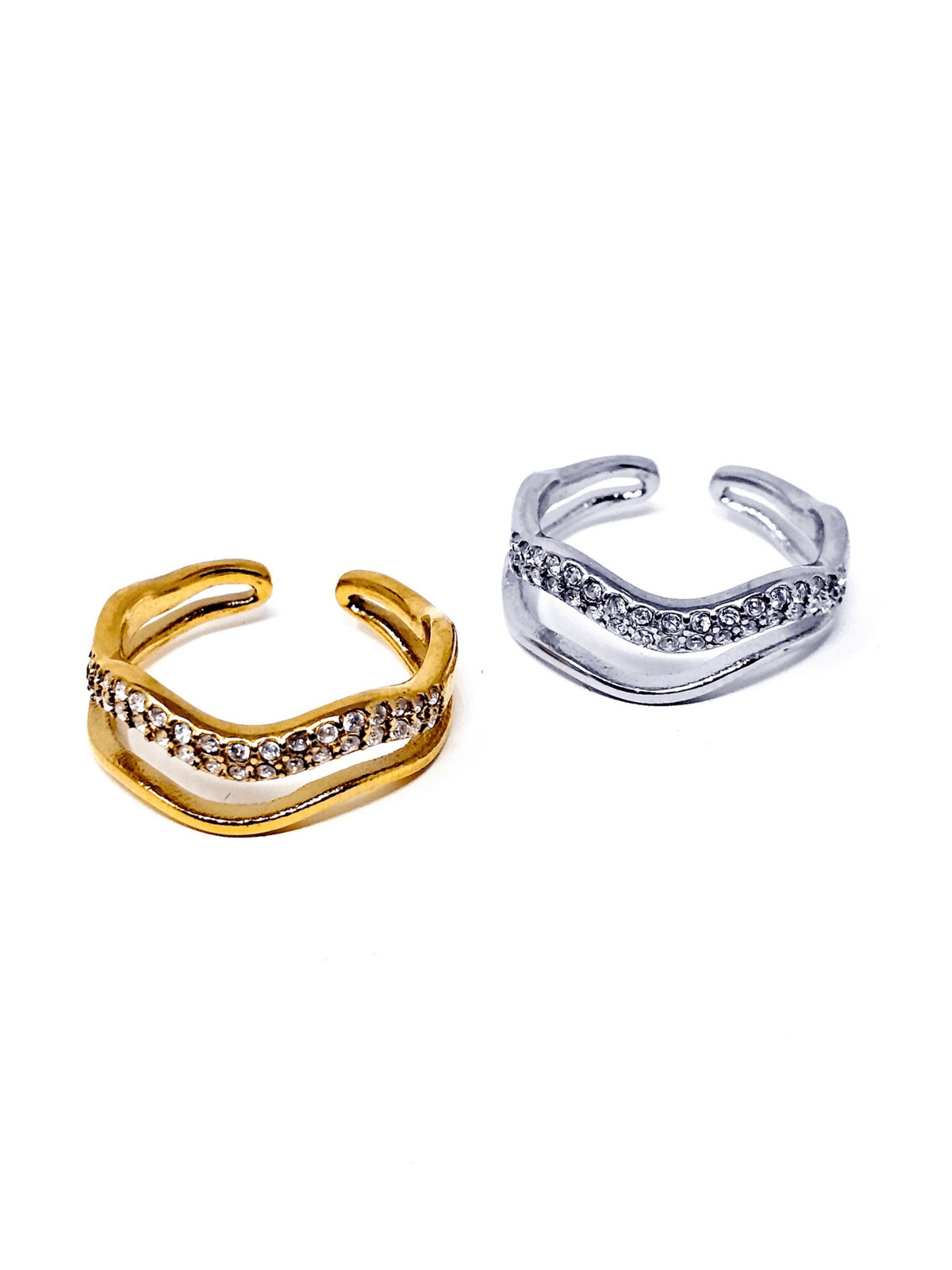 Anello Regolabile "Doppia Onda" Gold o Silver - 333HOPE333