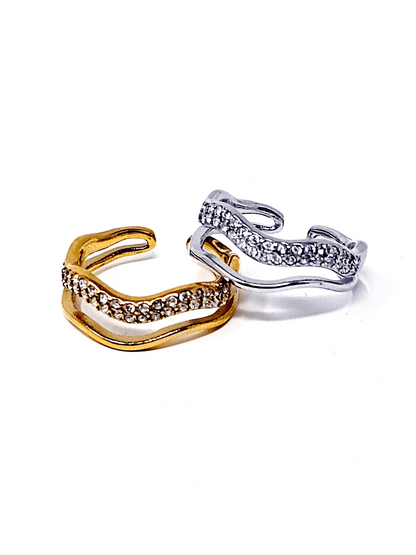 Anello Regolabile "Doppia Onda" Gold o Silver - 333HOPE333