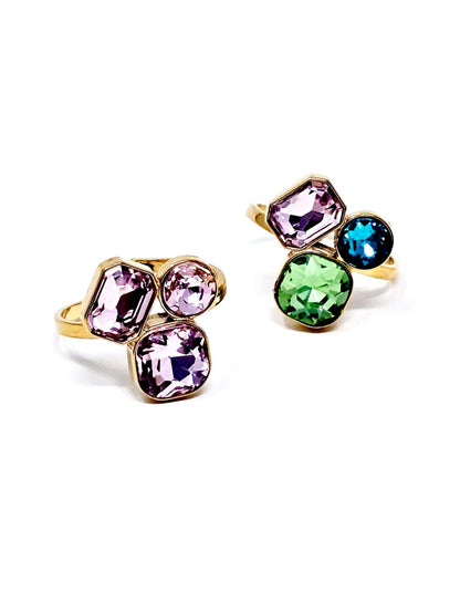 Anello Regolabile "Gemme" Gold con Pietre Rosa o Pastel Colors - 333HOPE333