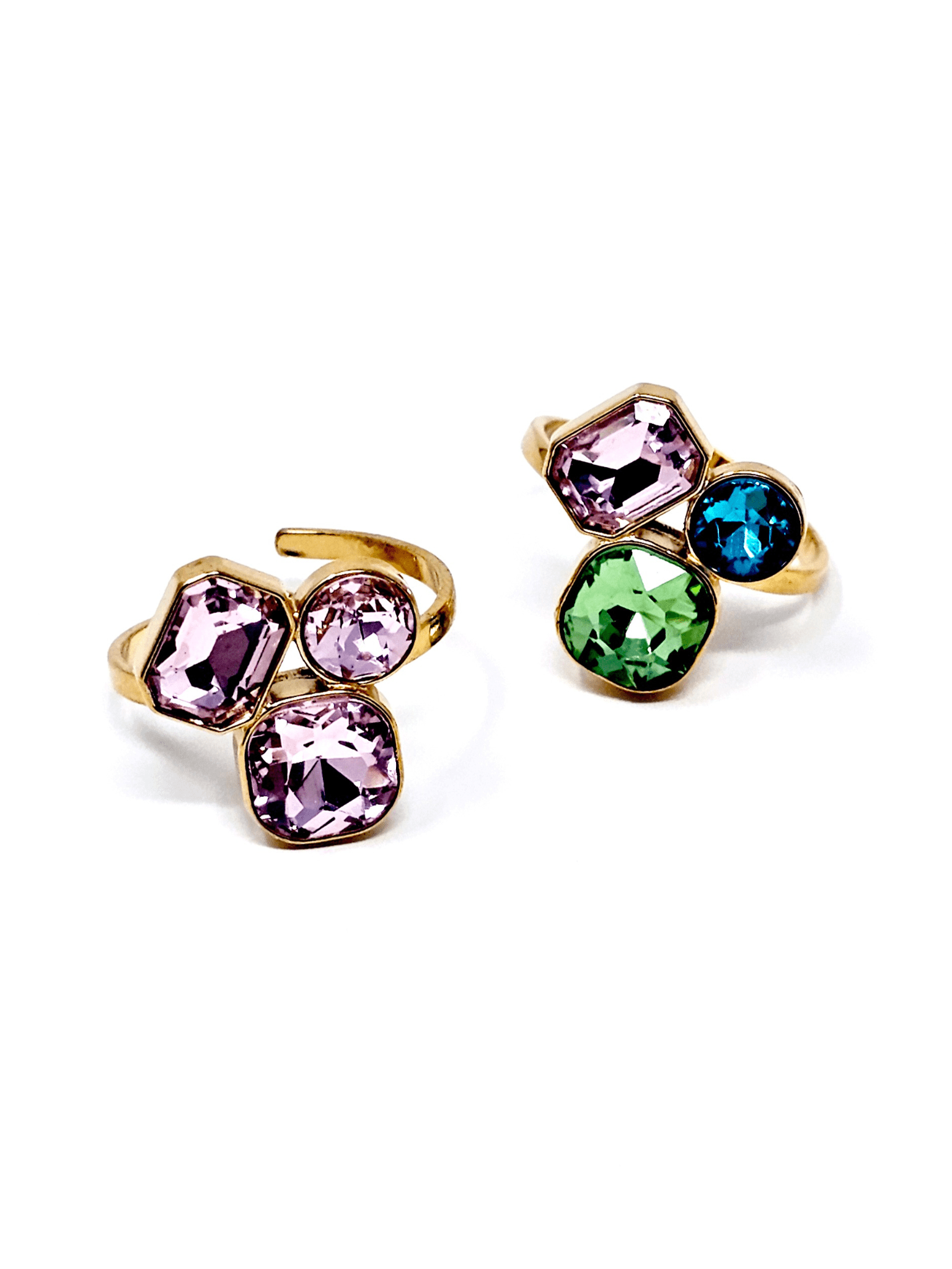 Anello Regolabile "Gemme" Gold con Pietre Rosa o Pastel Colors - 333HOPE333