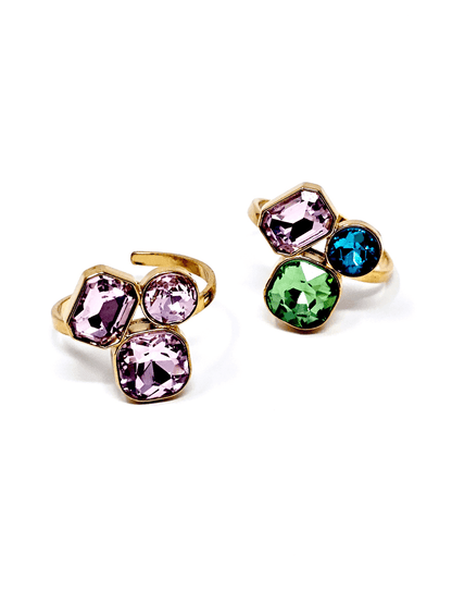 Anello Regolabile "Gemme" Gold con Pietre Rosa o Pastel Colors - 333HOPE333